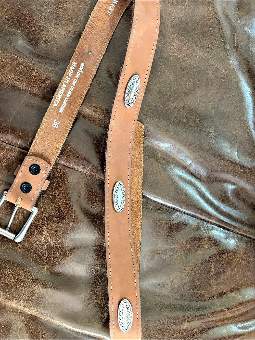 Go West Brown Belt Size 36